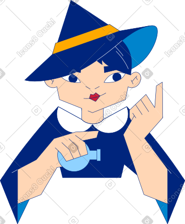 女巫上半身带瓶子 PNG, SVG