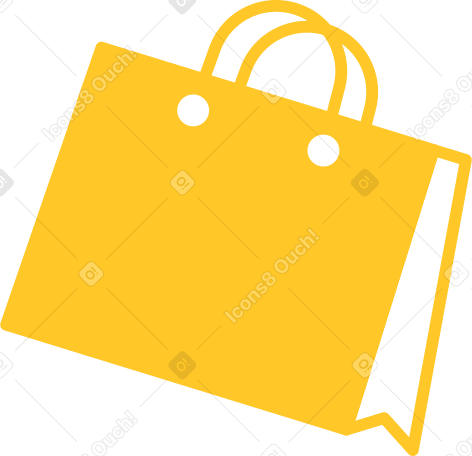 shopping bag yellow Illustration in PNG, SVG