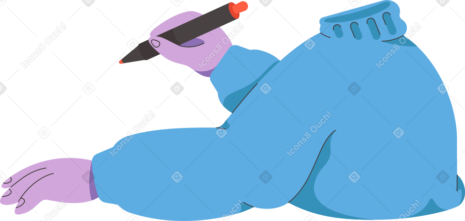 body with pen Illustration in PNG, SVG