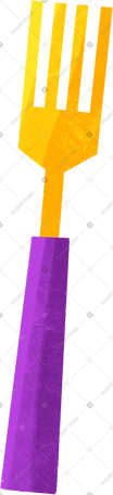 fork with purple handle PNG, SVG