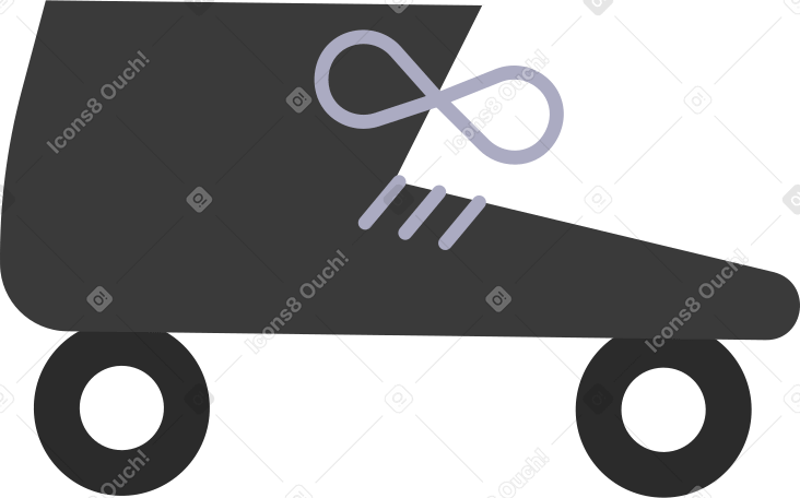 black roller skates with a bow в PNG, SVG