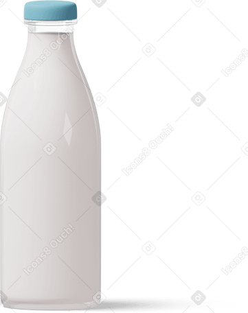 3D Milk bottle without label Illustration in PNG, SVG