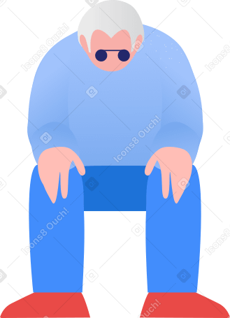Grand-père assis PNG, SVG