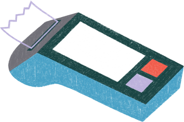 payment terminal with check PNG, SVG