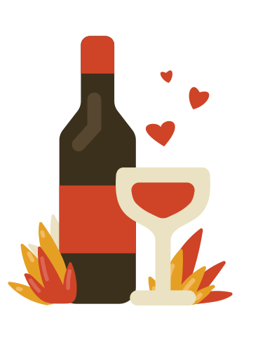 ロマンチックなデートのためのワインボトルとグラス PNG、SVG