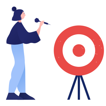 Woman hitting the target PNG, SVG