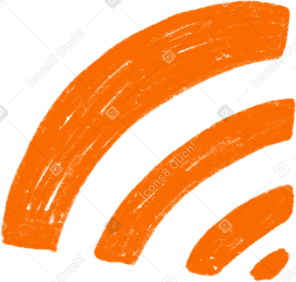 orange contactless payment sign Illustration in PNG, SVG