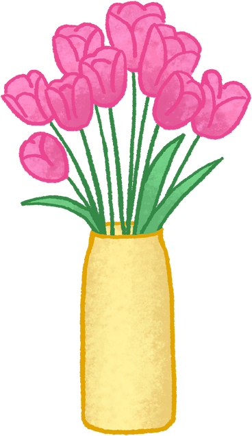 Vase with flowers PNG, SVG