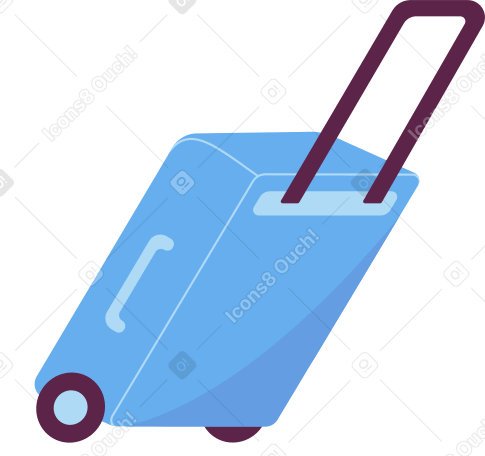 blue travel suitcase PNG, SVG
