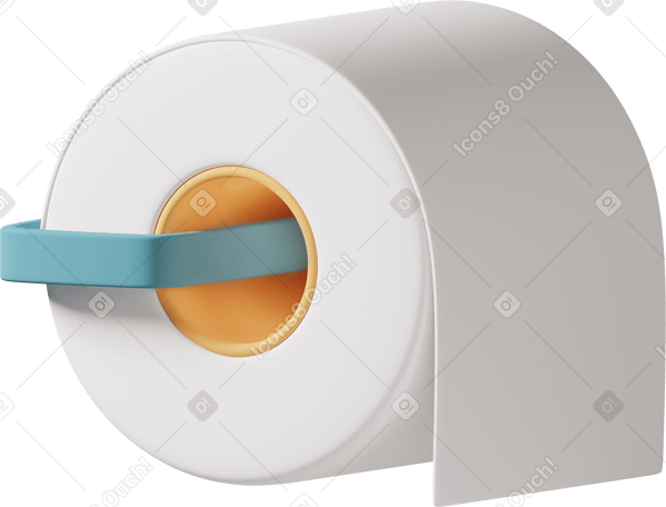 3D Toilet paper Illustration in PNG, SVG