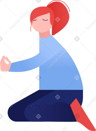 girl sitting Illustration in PNG, SVG