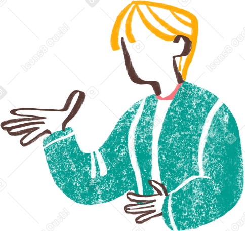 body of a person with short blond hair Illustration in PNG, SVG