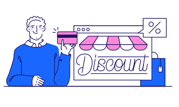 Lettering Discount in shopping browser PNG, SVG