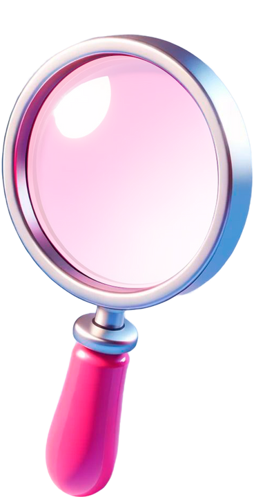 Pink magnifying glass в PNG, SVG