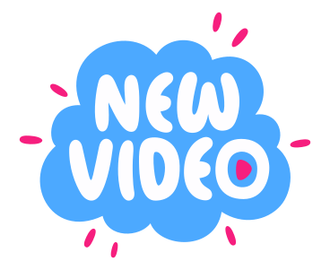 lettering sticker new video in cloud text PNG, SVG