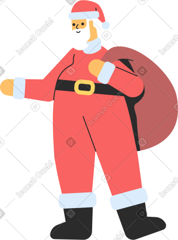 Santa claus with a big bag PNG, SVG