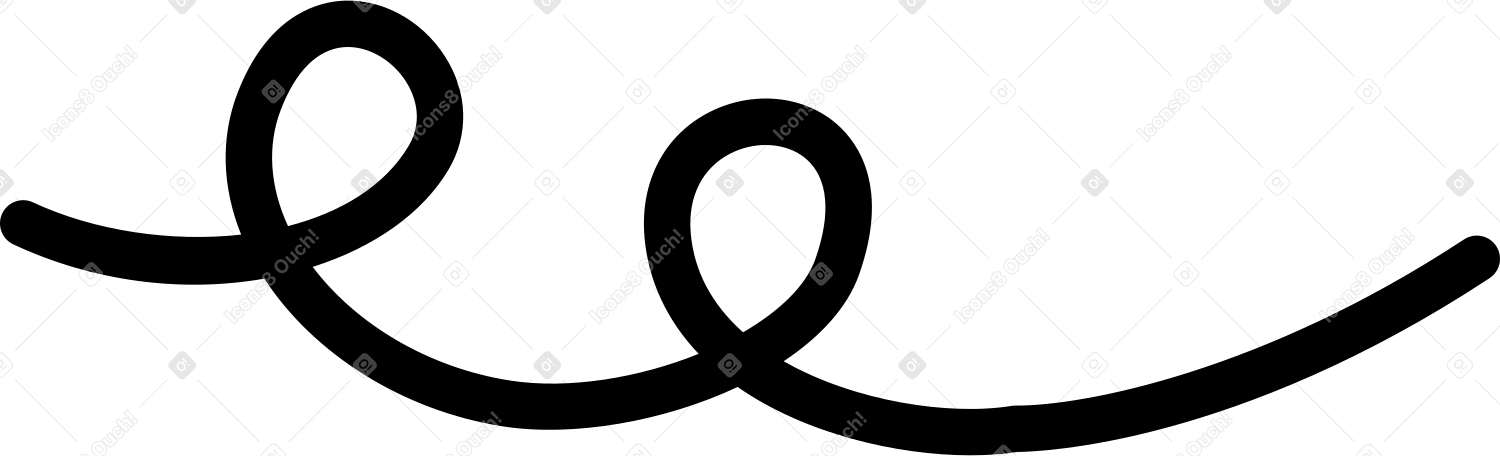 Schwarze linie mit strudeln PNG, SVG