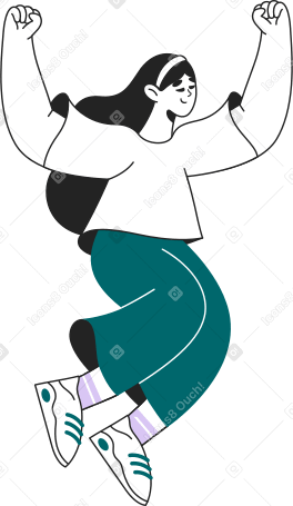 jumping girl Illustration in PNG, SVG