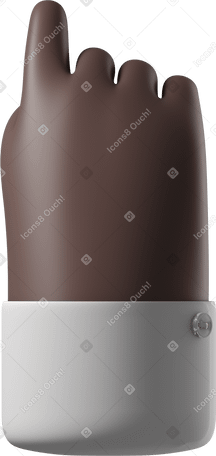 3D back view of black skin hand pointing up PNG, SVG