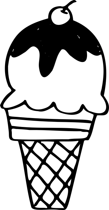 Ice cream in a cone with cherry on top PNG, SVG