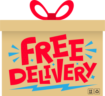 lettering free delivery box text PNG, SVG
