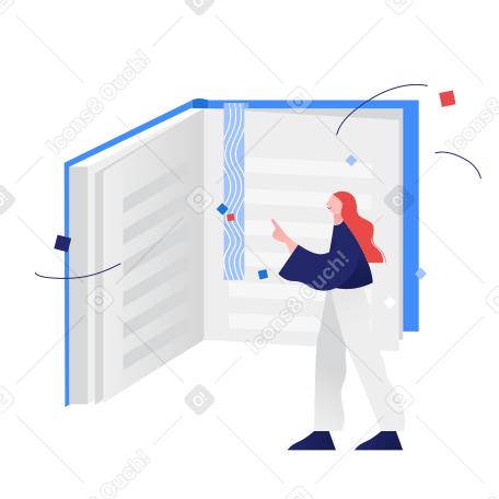Reading a book Illustration in PNG, SVG