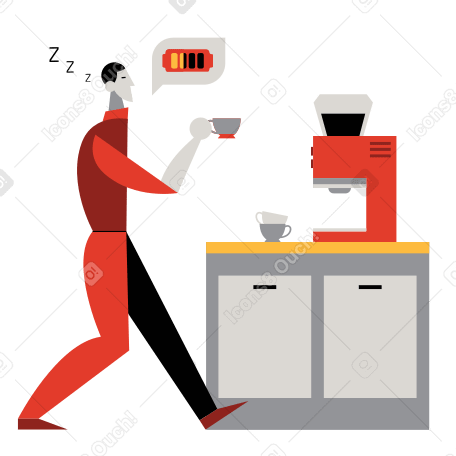 Illustration L'énergie du café aux formats PNG, SVG