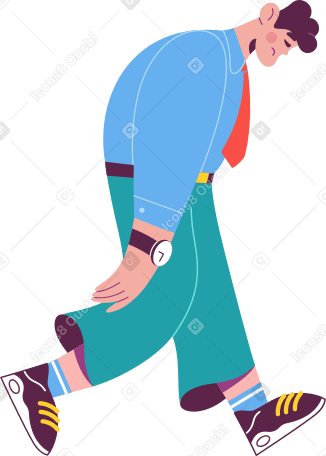 depressed man walking Illustration in PNG, SVG