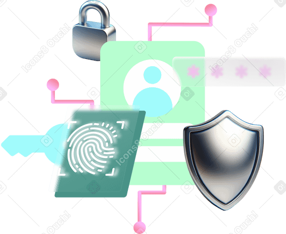 강력한 비밀번호로 디지털 데이터를 보호하는 사이버 쉴드 PNG, SVG
