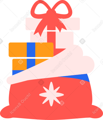 bag with presents Illustration in PNG, SVG