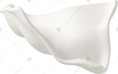 3D white handkerchief  Illustration in PNG, SVG