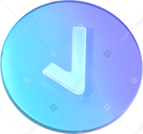 3D Cercle bleu avec coche PNG, SVG
