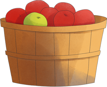 basket with apples PNG、SVG