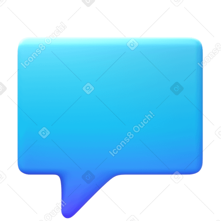 3D square speech bubble Illustration in PNG, SVG