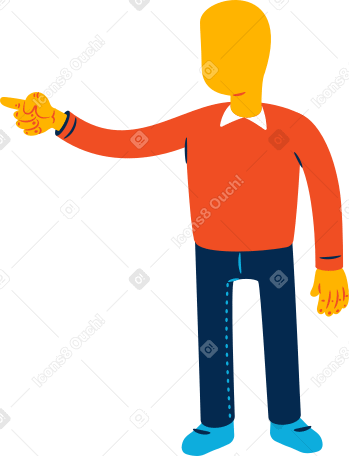 man pointing Illustration in PNG, SVG