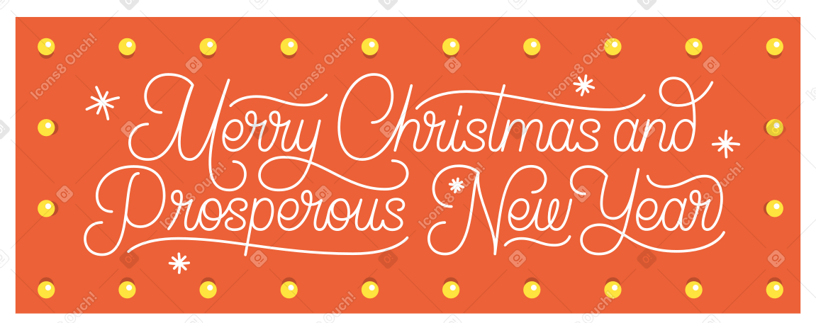 lettering merry christmas and prosperous new year with light bulbs Illustration in PNG, SVG
