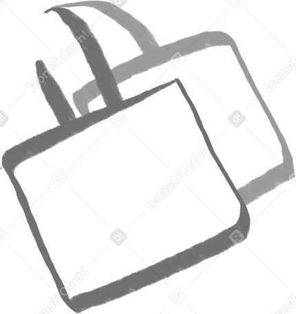 two gray shopping bags PNG、SVG