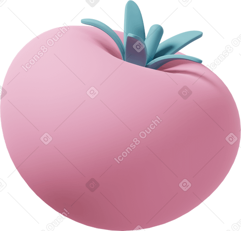 3D Pink tomato Illustration in PNG, SVG