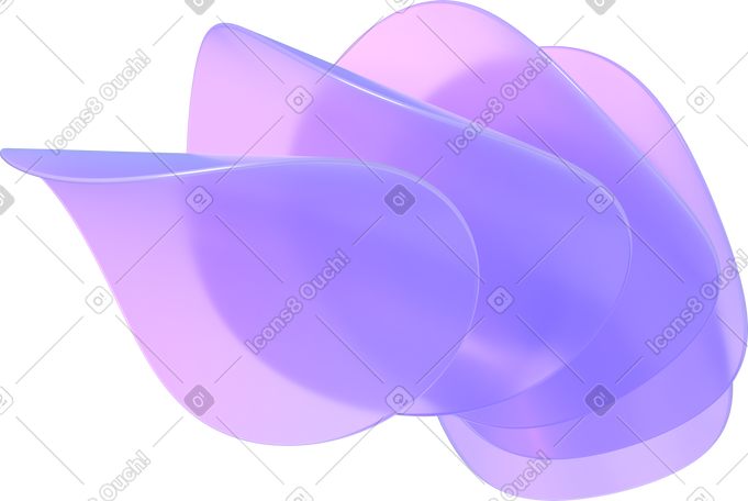 3D five deformed transparent lenses PNG, SVG