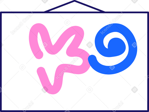 Cartel con un dibujo infantil PNG, SVG