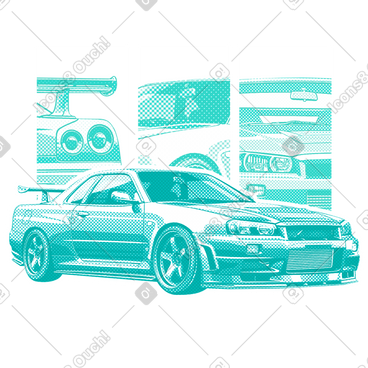 日产 skyline r 系列海报 PNG, SVG