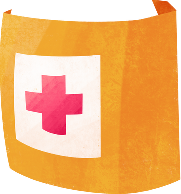 kraft bag with a red medical cross PNG, SVG