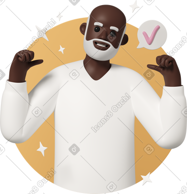 自信的微笑男人指着自己 PNG, SVG