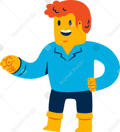 man with hand on hip holding something Illustration in PNG, SVG