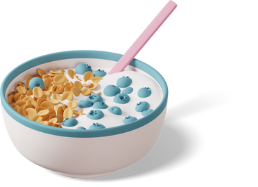 Bowl with yogurt, berries and cereal PNG, SVG