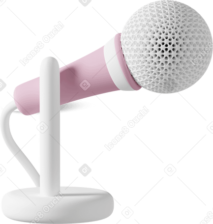 3D microphone Illustration in PNG, SVG