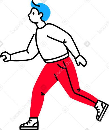 man running to the left Illustration in PNG, SVG