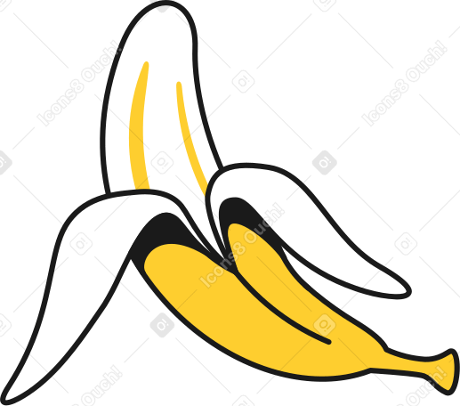 banana Illustration in PNG, SVG