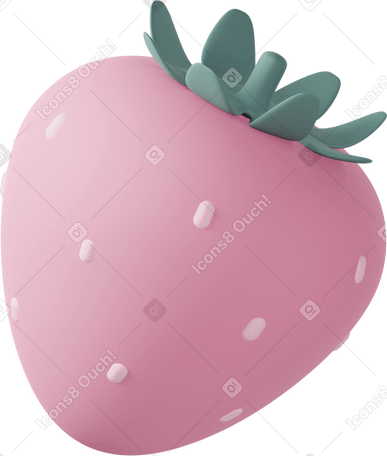 3D pink strawberry Illustration in PNG, SVG