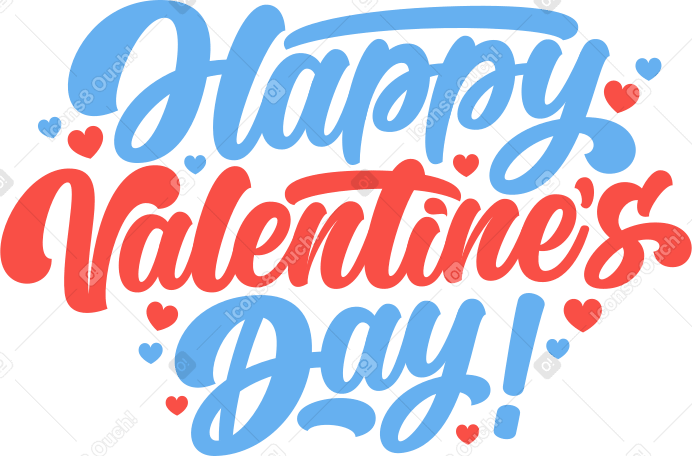 lettering happy valentines day Illustration in PNG, SVG